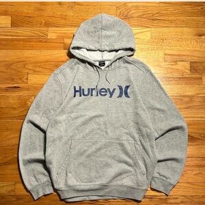 Hurley Heather Gray Hoodie with Navy Logo